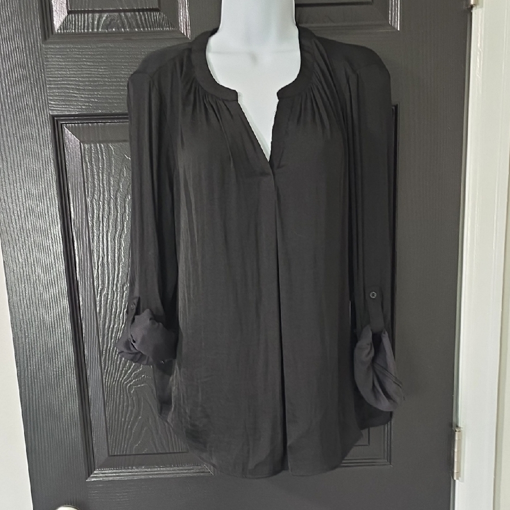 Simply Vera Vera Wang Black V-Neck Long-Sleeve Tunic